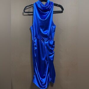 EUC Size small Glamaker Royal Blue Asymmetrical cocktail Dress worn once